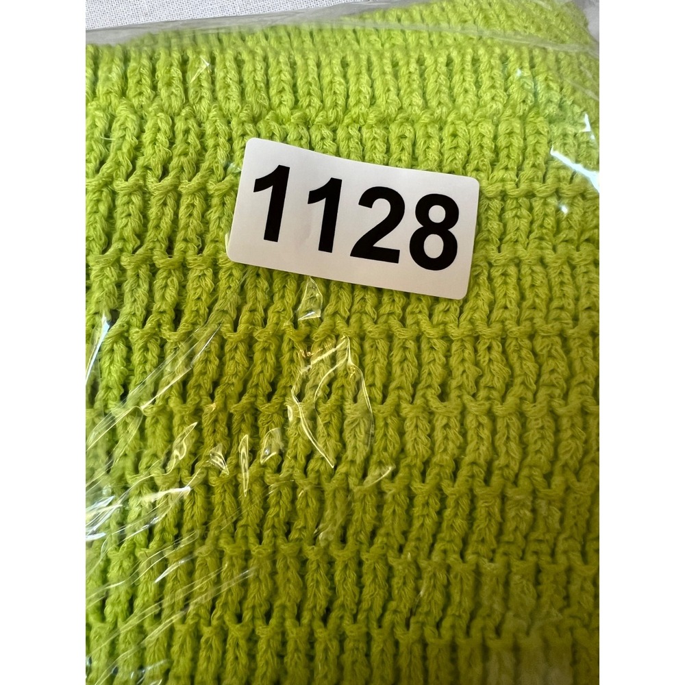 Zara Crochet Tank Top Small Neon Green 3D Floral Beaded Cropped Boho Festival - Picture 9 of 10
